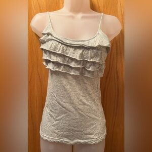 Y2K Anthropologie Eloise Ruffle Bust Light Gray Asymmetric Camisole